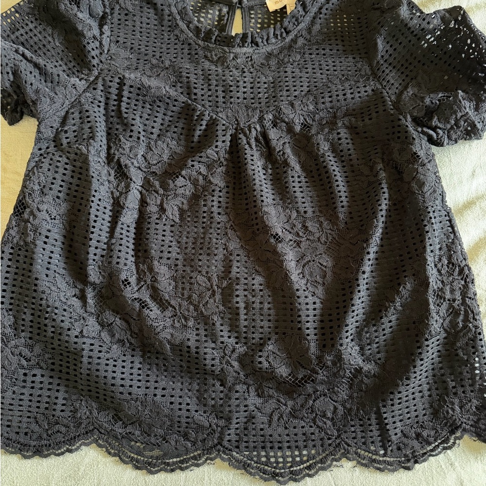Monteau Black Lace Blouse